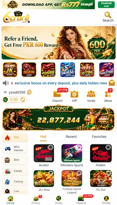 6Crore Game Dashboard Image
