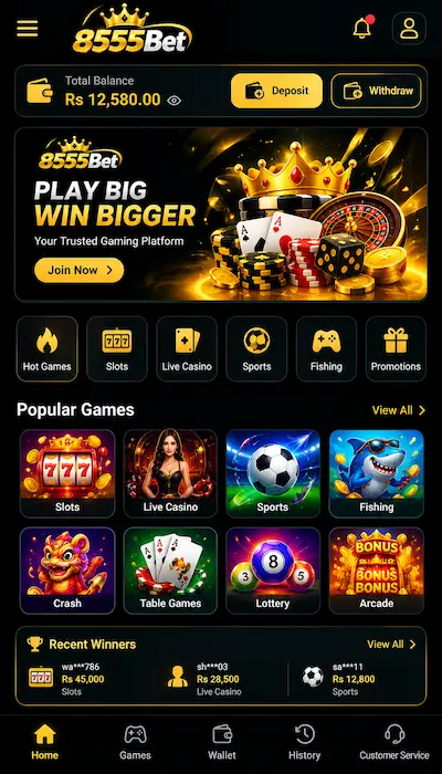 8555Bet Game Dashboard Image