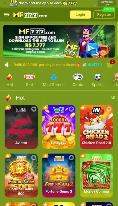 MF777 Game dashboard Image